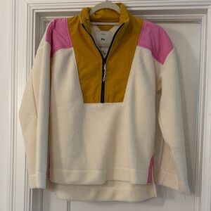 Cream Fleece Pullover with Pink and Gold Details NWT